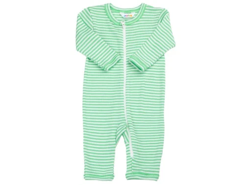 Joha heldragt grønne striber merinould/silke